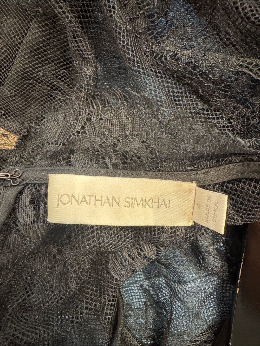Jonathan Simkai Black Lace Peplum Dress with Sheer Bodice - Picture 3 of 3
